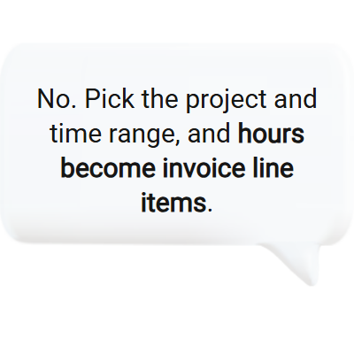 Professional services software turning tracked time into invoice line items automatically.