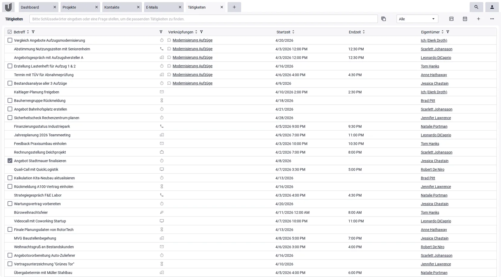 To Dos in Agentursoftware.