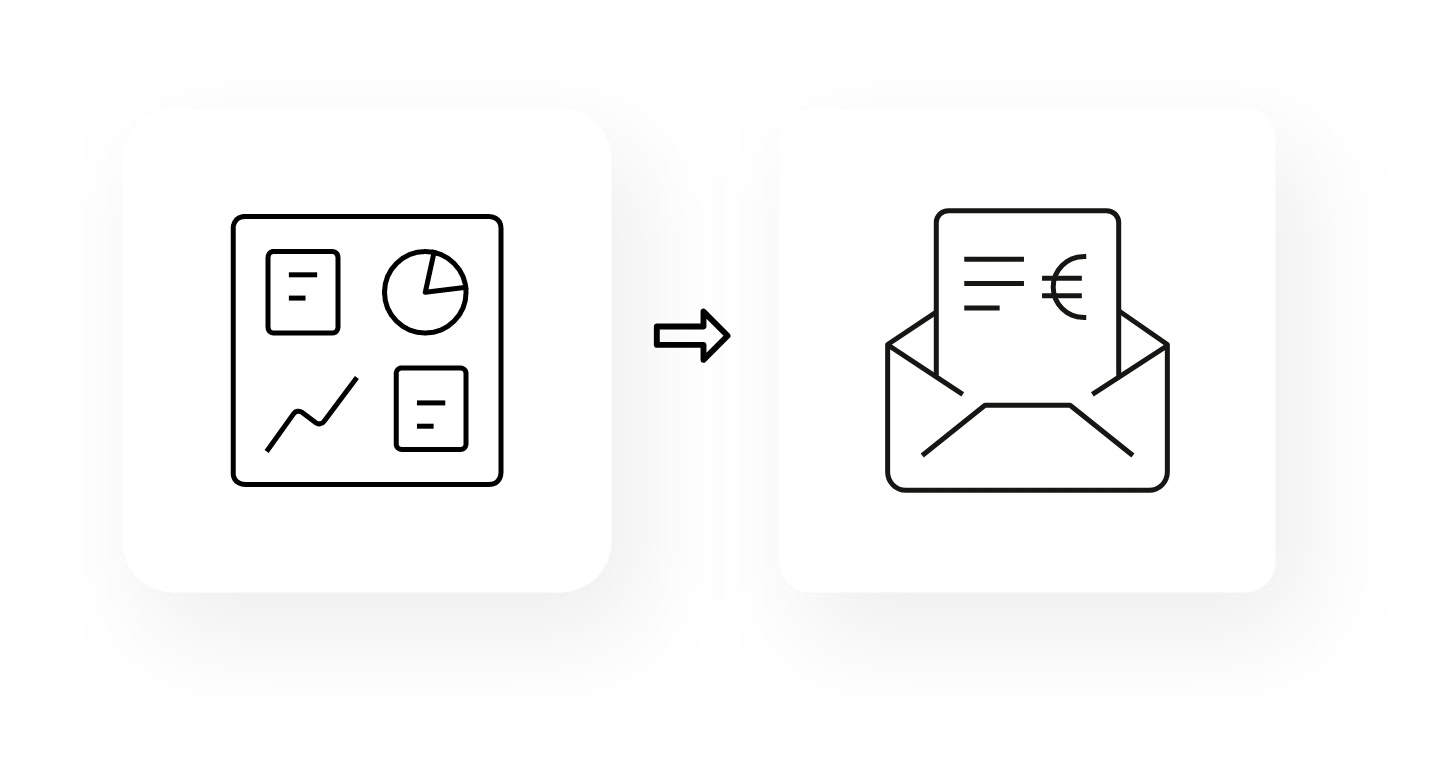 Rechnungen direkt aus Zeiteinträgen und Projekten erstellen in der Rechnungssoftware für Kleinunternehmer.