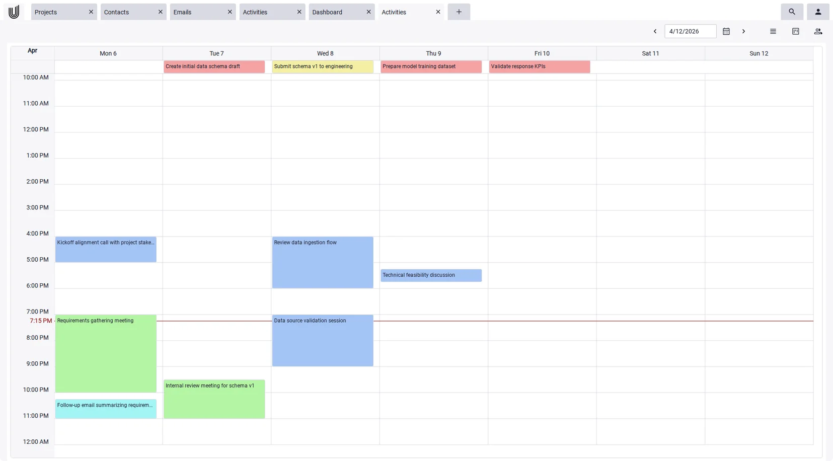 Task Management Program Calender