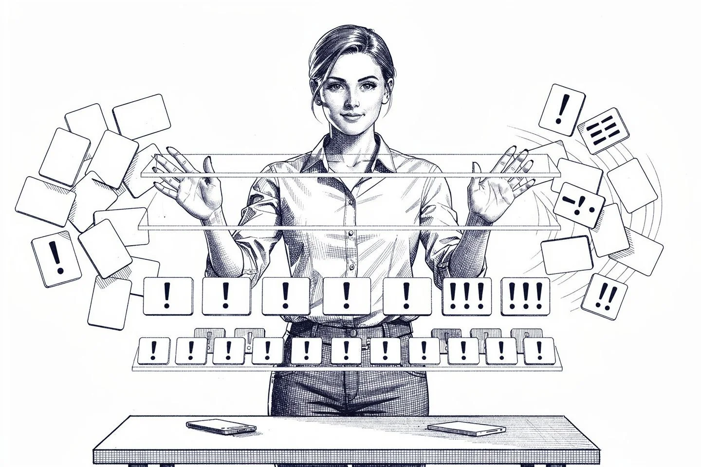 Task management: scattered work converging into structured order