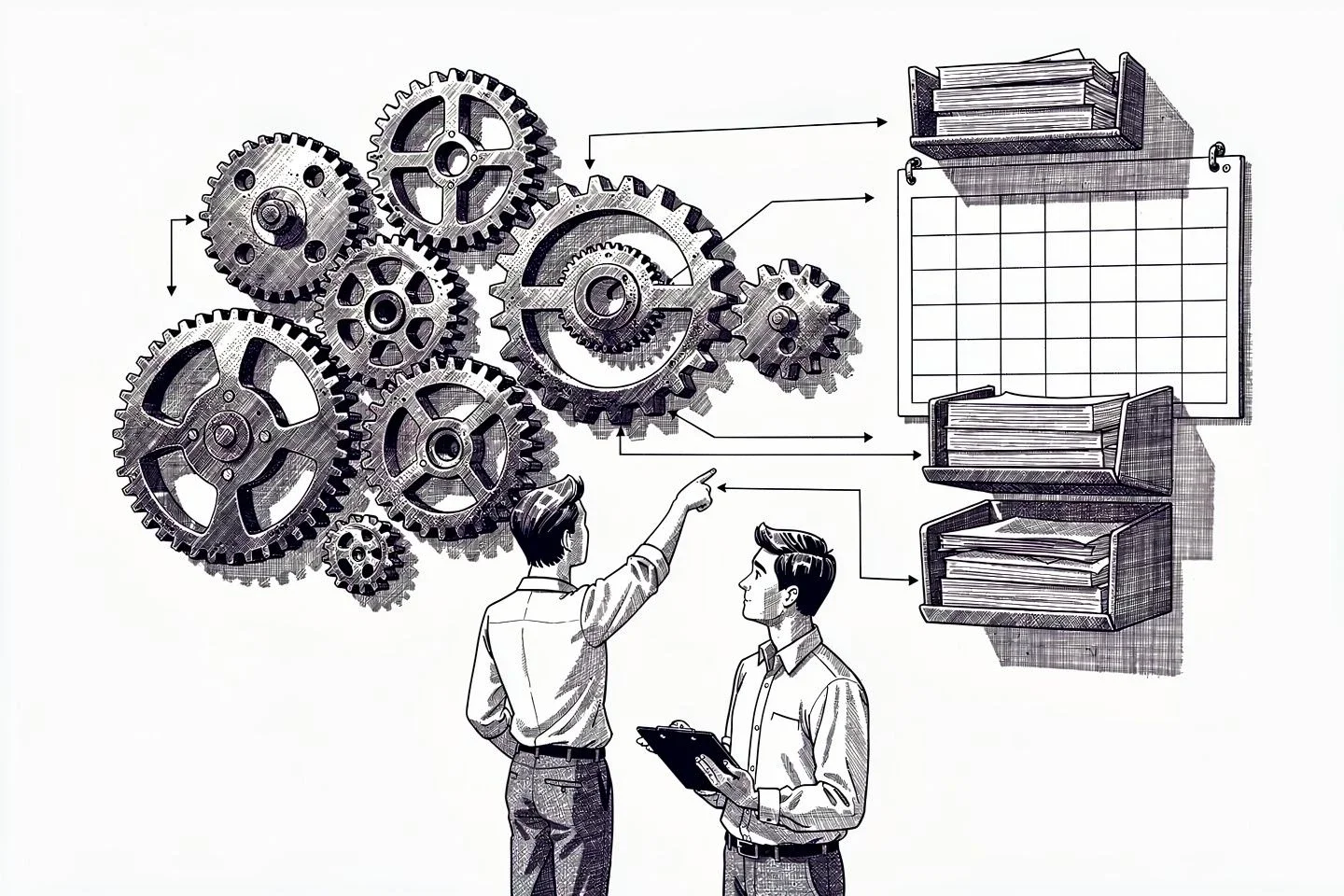 Team uses a workflow management system to structure and automate recurring processes.